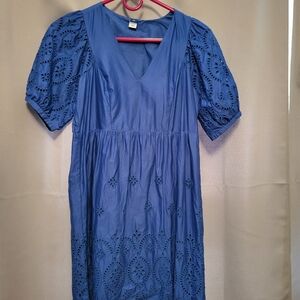 Old Navy Blue Ruched Puff Sleeve Sundress Size XS